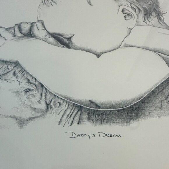 Pencil Sketch Wall Art Daddys Dream By Dave McMahon Framed Wood Framed - Picture 7 of 10